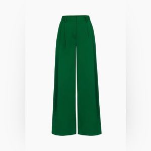 Wide Leg Suit Pants - Green - Small - Micas